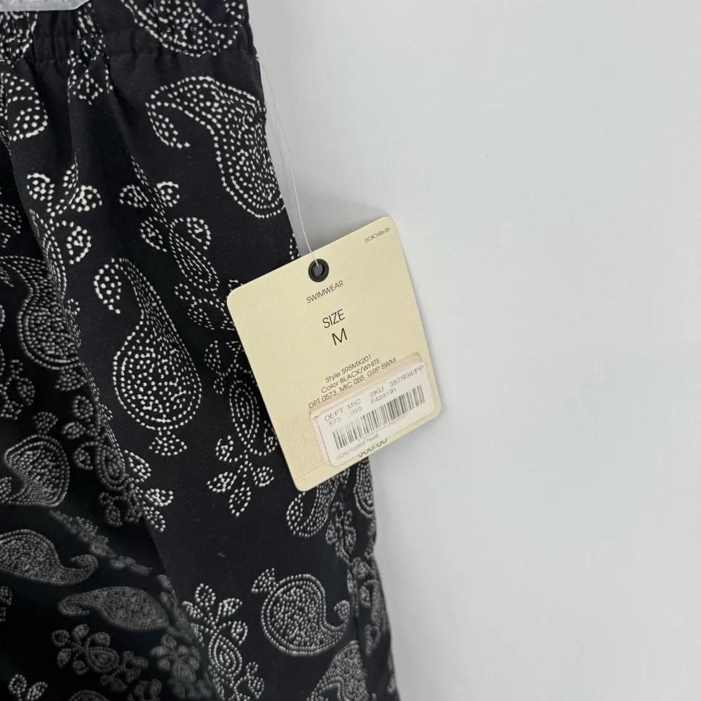 Daniel Cremieux Swim Trunks Men's Mesh Lined Size Medium Black paisley NWT